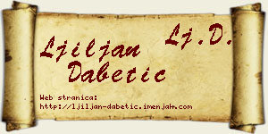 Ljiljan Dabetić vizit kartica